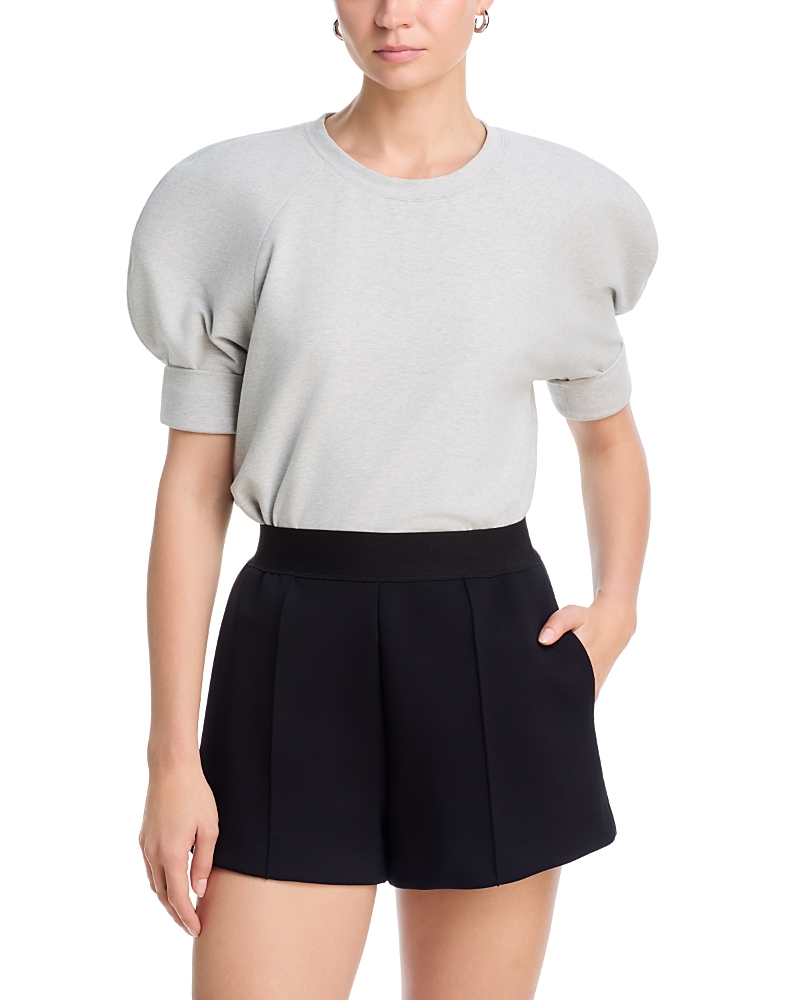 Norma Kamali Short Sleeve Bomber Sweatshirt