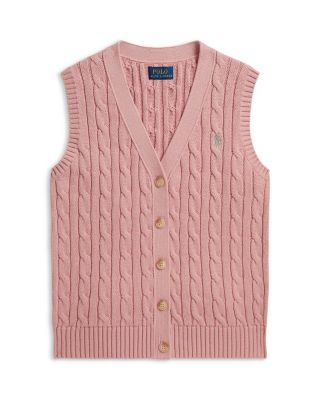Girls' Cable Knit Cotton Sweater Vest - Big Kid