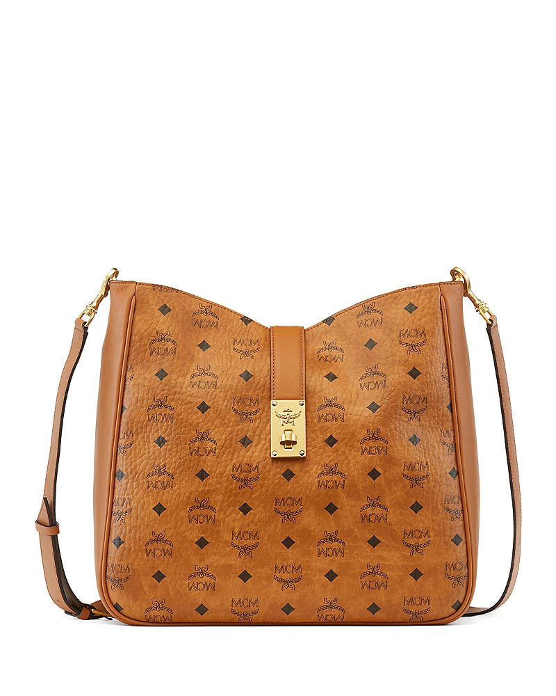 Mcm Tracy Large Visetos Leather Hobo Bag