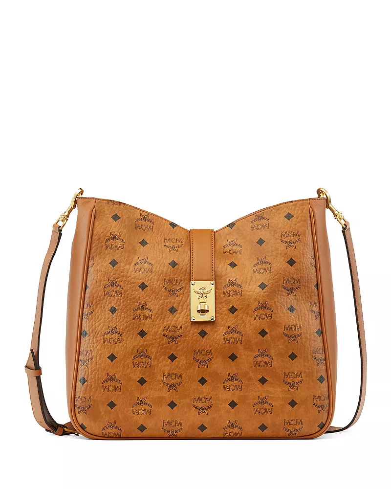 Mcm Tracy Large Visetos Leather Hobo Bag