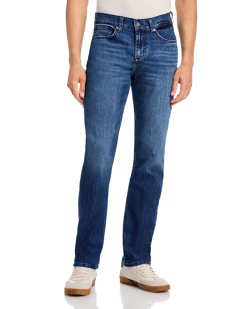 7 For All Mankind 33 Slim Straight Fit Distressed Jeans in Landing