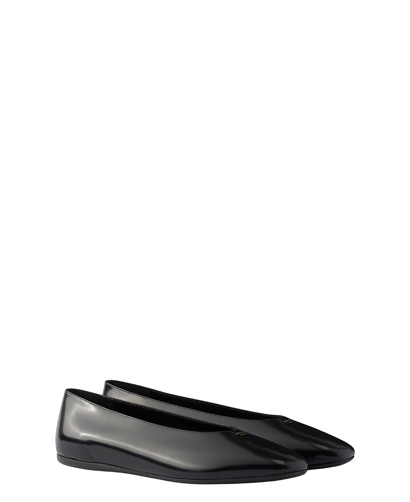 Prada Women's Brushed Leather Ballerinas