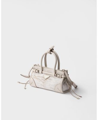 Bonnie Small Printed Linen And Leather Handbag