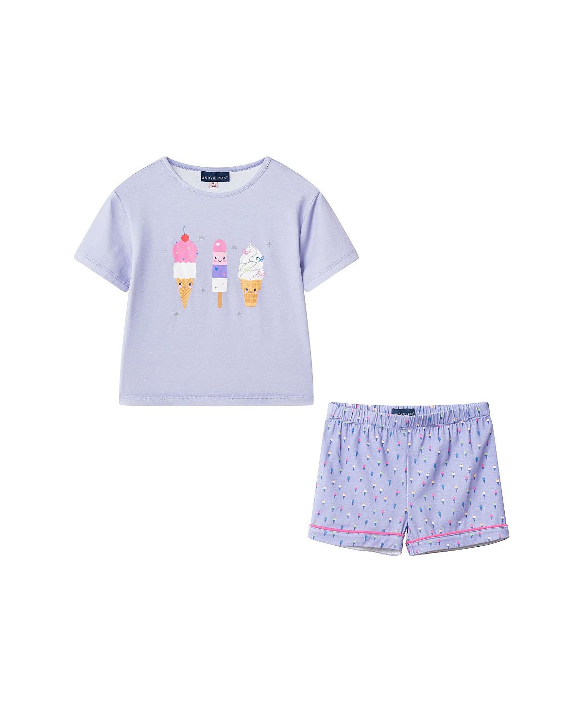 Andy & Evan Girls' Tee & Short Pajama Set - Little Kid