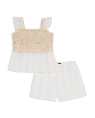 Girls' Embroidered Top & Gauze Shorts, Little Kid, Big Kid - Exclusive