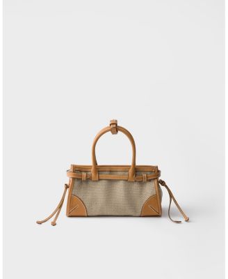 Bonnie Small Linen And Leather Handbag