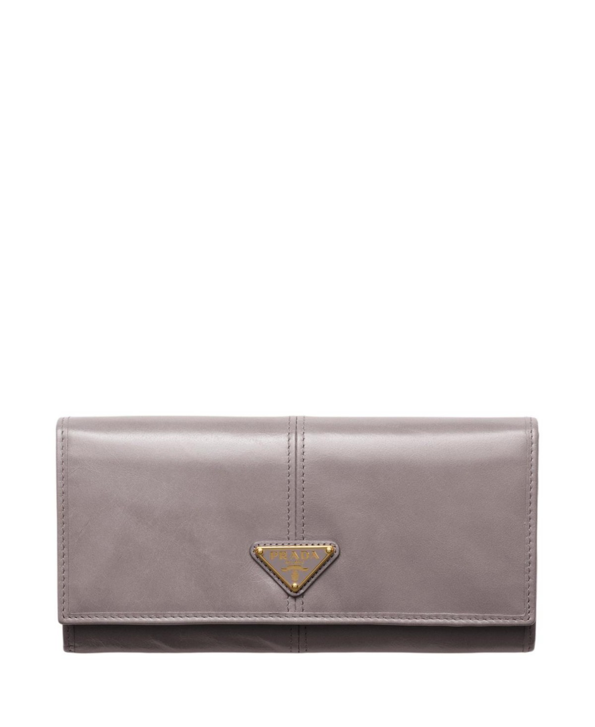 Prada Large Leather Wallet in Grey