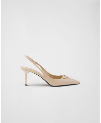  Women's Saffiano Patent Leather Slingback Pumps