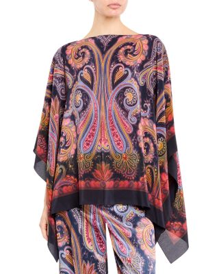 Silk Paisley Poncho
