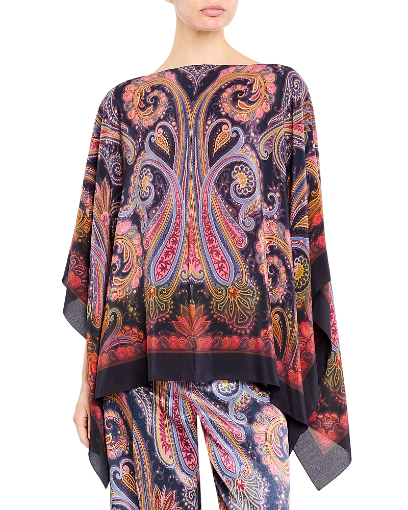 Etro Silk Paisley Poncho