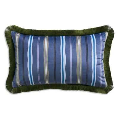 Scallop Stripe Fringe Decorative Pillow, 12" x 20"