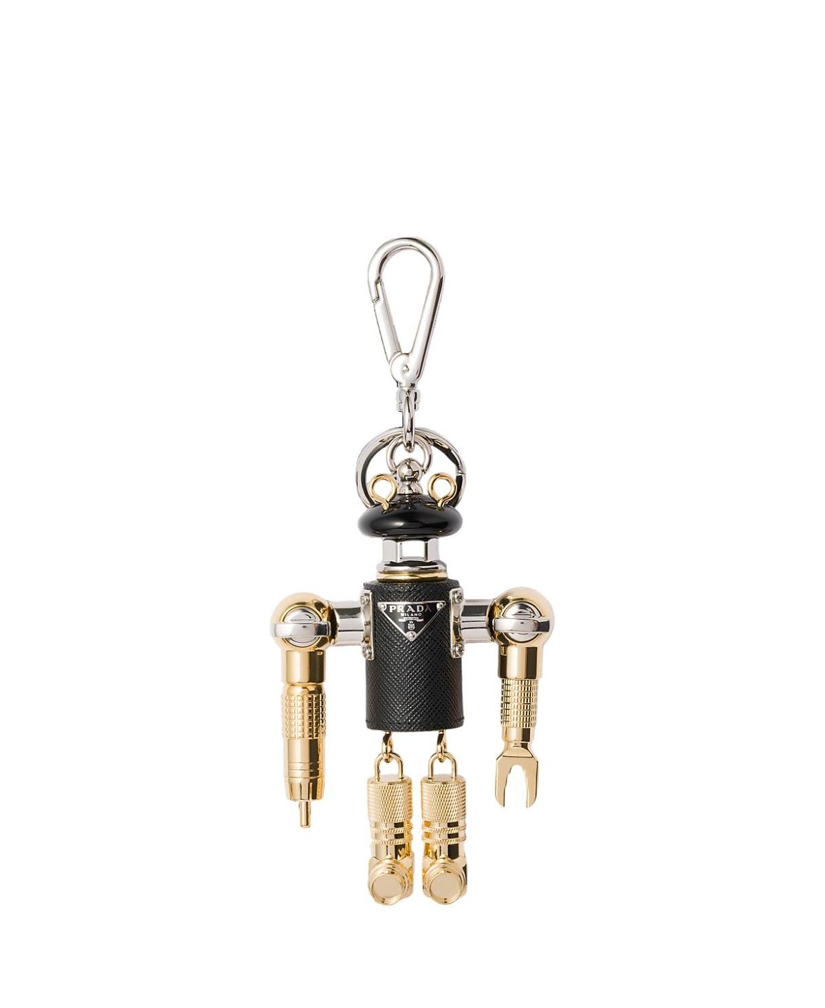 Prada Robot Saffiano Leather Key Ring Charm