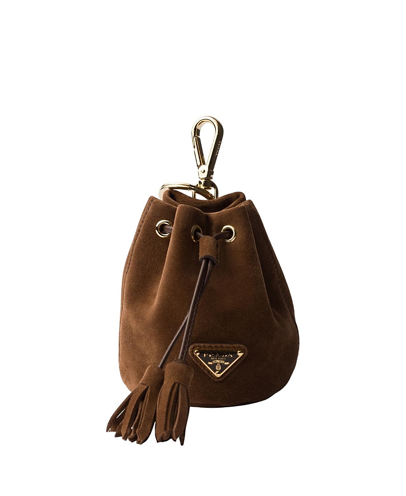 Prada Mini Icon Suede Keychain Charm · OS