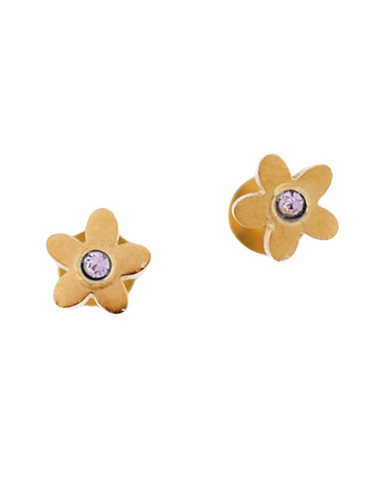 Pip Pop Girls' Birthstone Flower Earring In Gold