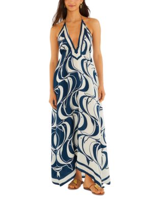 Fish Detail Scarf Dress Swim Cover-Up