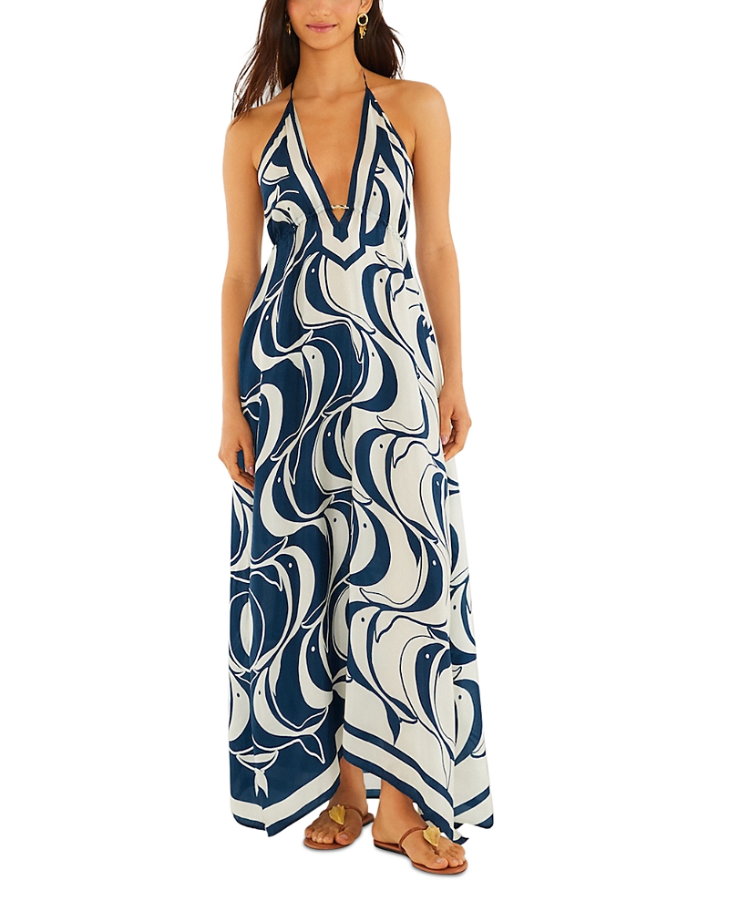Farm Rio Fish Detail Scarf Dress Swim Cover-Up