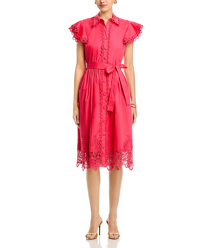 T Tahari Flutter Sleeve Fit & Flare Dress
