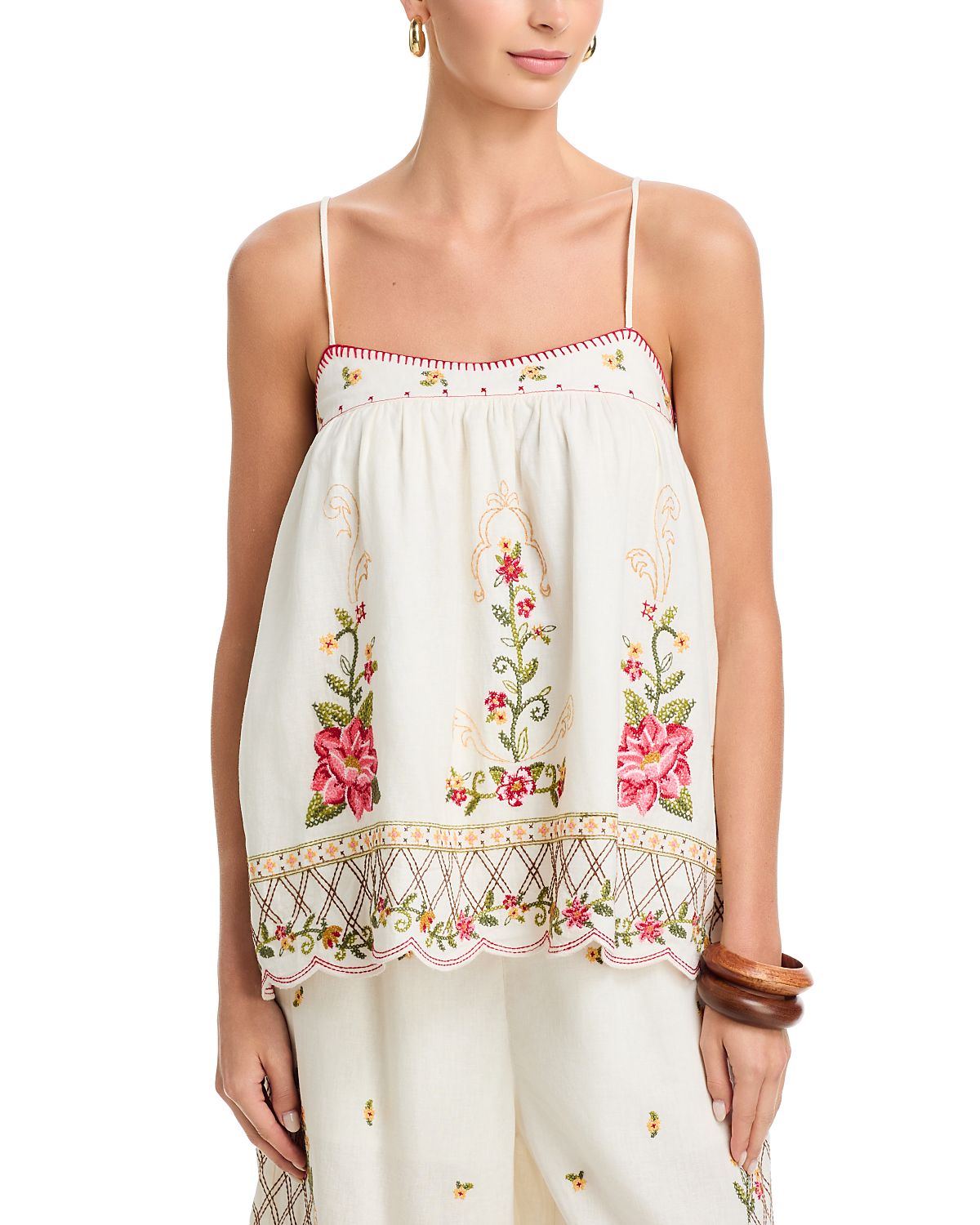 Farm Rio Floral Embroidered Tank