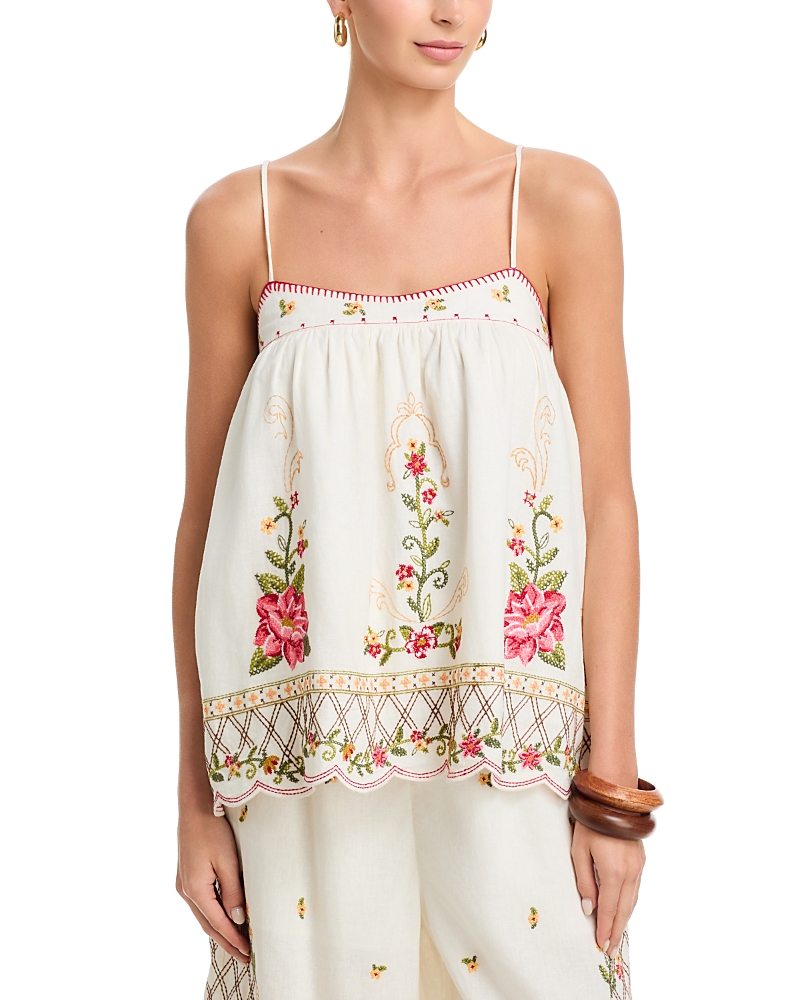 Farm Rio Floral Embroidered Tank