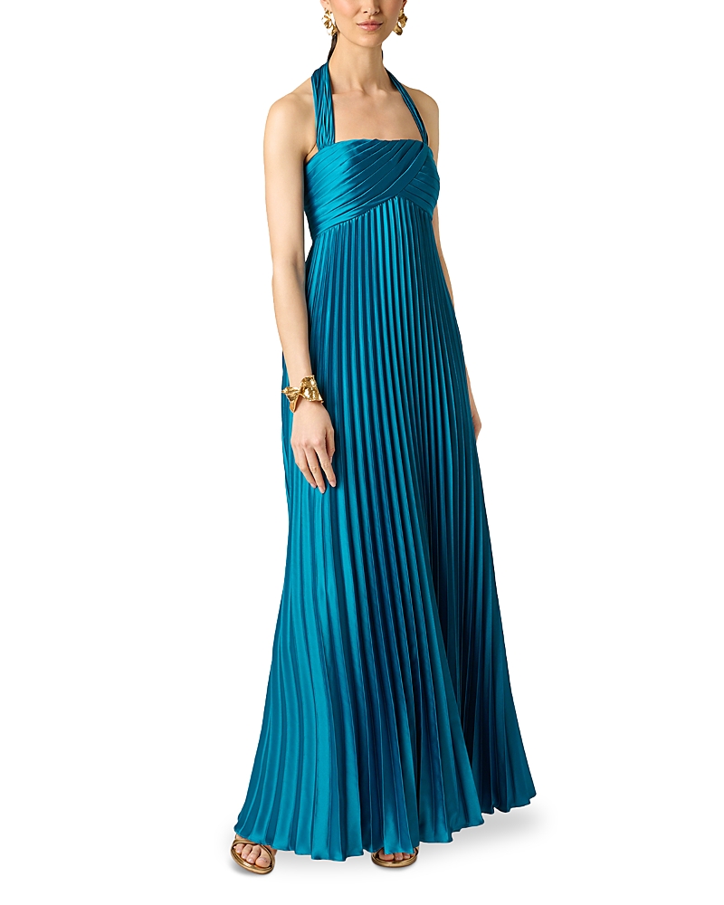 Aidan Mattox Charmeuse Pleated Gown