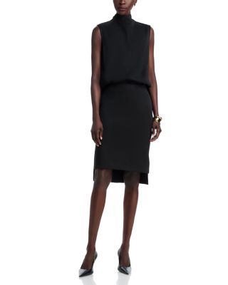 The Noa Mock Neck Blouson Sleeveless Dress