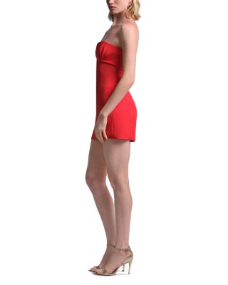 chinese dress ladies Red Vegan Leather Mini Dress