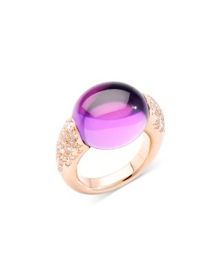 18K Rose Gold Iconica Amethyst & Diamond Ring