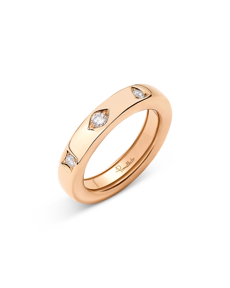 Pomellato 18K Rose Gold Iconica Diamond Geometrically Set Band, 0.40 tcw