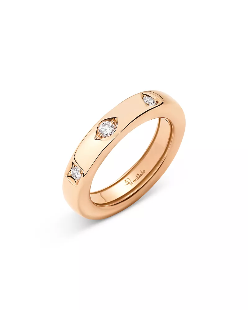 Pomellato 18K Rose Gold Iconica Diamond Geometrically Set Band, 0.40 tcw