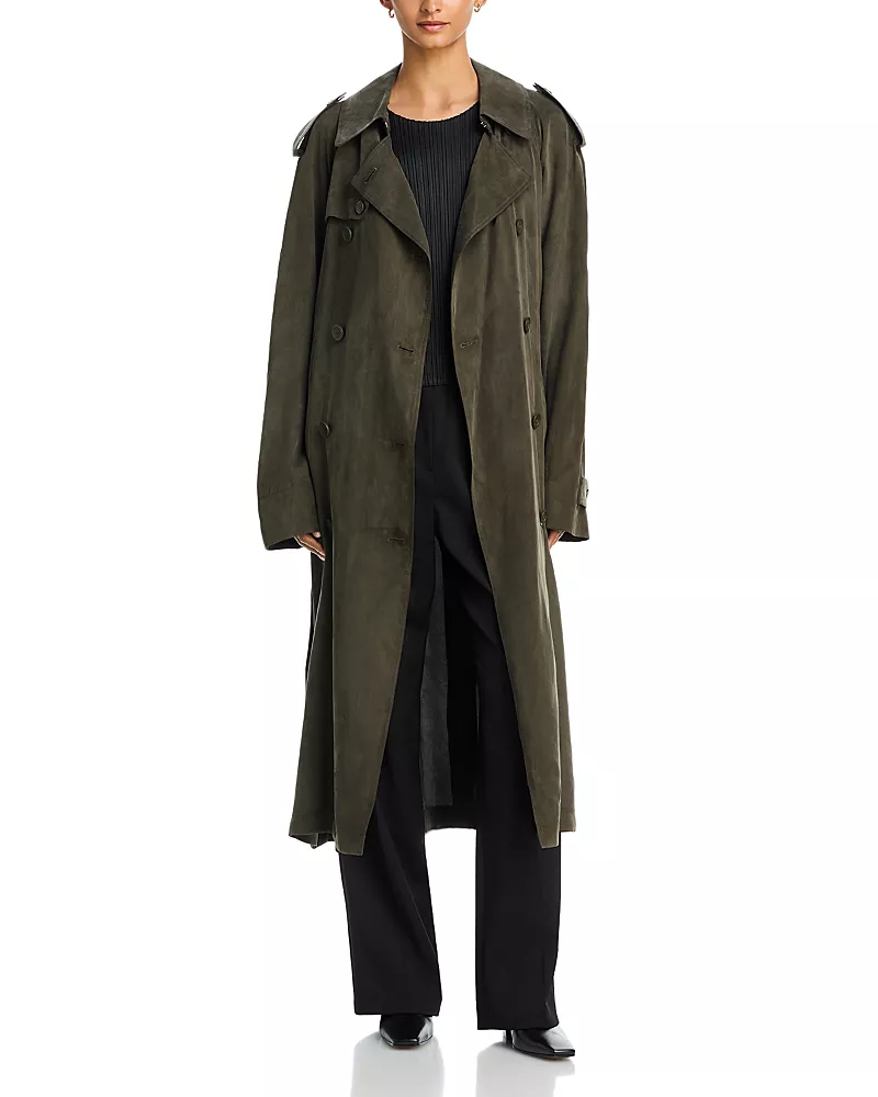 Helmut Lang Fluid Double Breasted Trench Coat