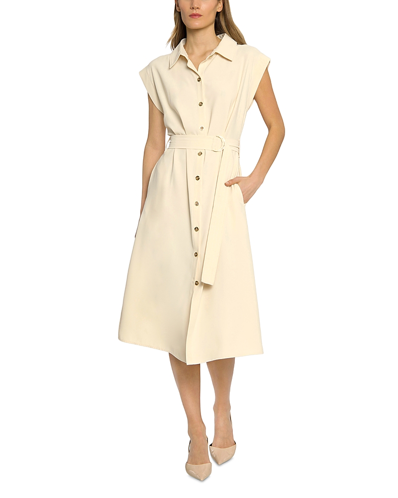 Luxely Sleeveless Midi Shirt Dress