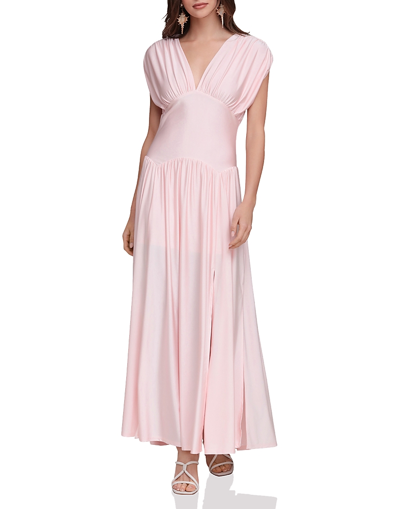 Avec Les Filles Shirred Jersey Maxi Dress