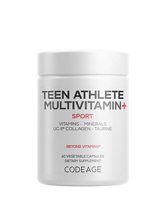 Teen Athlete Multivitamin+, Creatine, UC-II Collagen, Iron, Taurine, K2, Ashwagandha