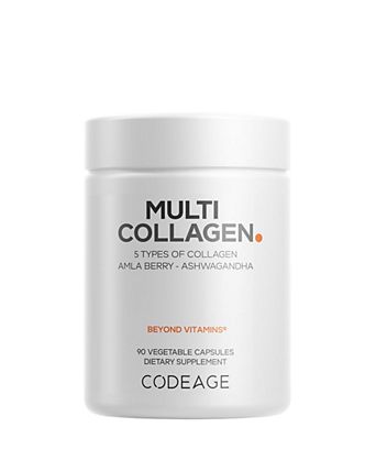 Multi Collagen Protein Capsules, Type I, II, III, V, X, Bone Broth, Ashwagandha & Amla Berry
