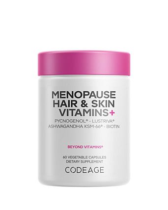 Menopause Hair & Skin Vitamins+, Biotin, Lustriva, Pycnogenol, KSM-66, Wild Yam