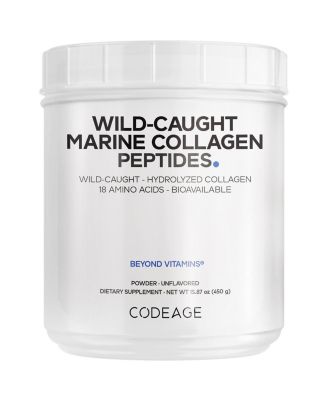  Marine Collagen Powder, Wild-Caught Hydrolyzed Fish Collagen Peptides Types 1 & 3, Non-GMO