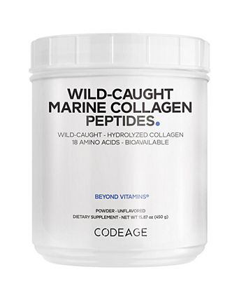 Marine Collagen Powder, Wild-Caught Hydrolyzed Fish Collagen Peptides Types 1 & 3, Non-GMO
