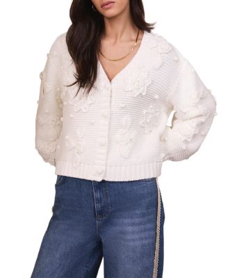  Women's Applique Flower Cardigan