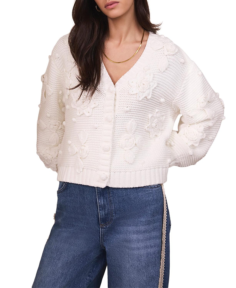 Mint Velvet Women's Applique Flower Cardigan