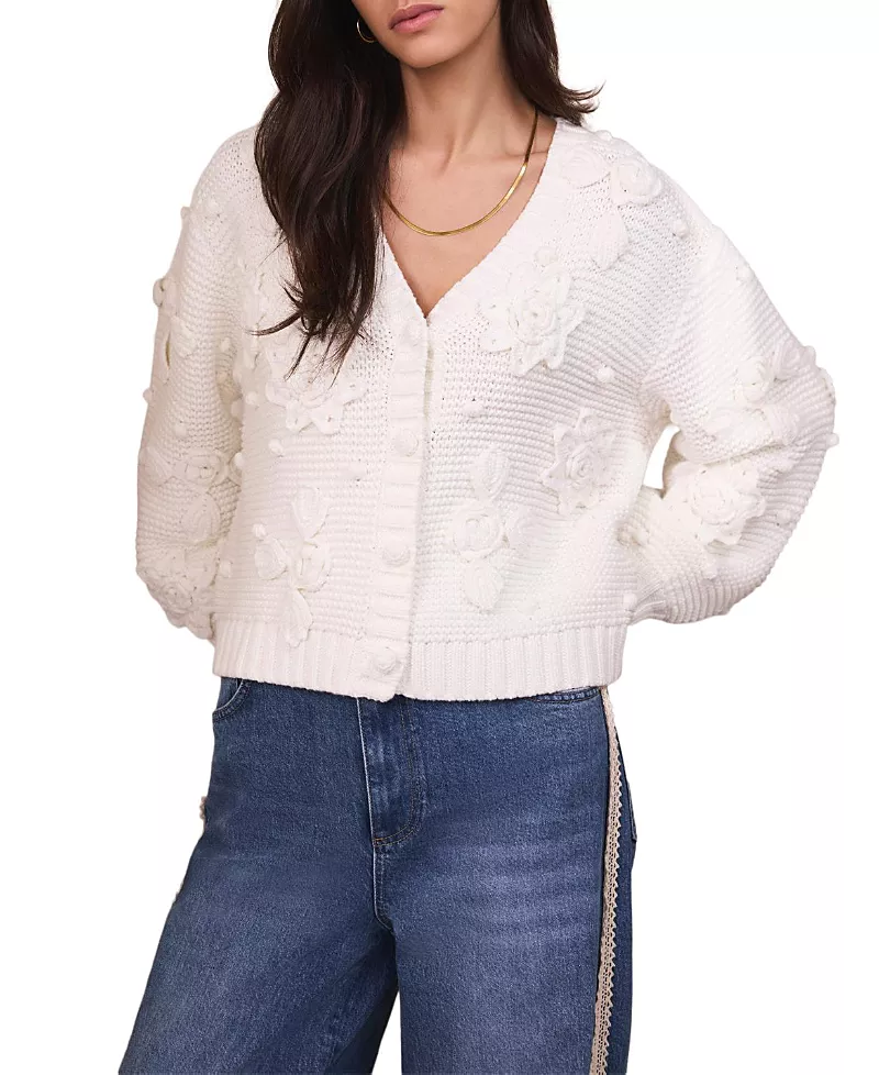 Mint Velvet Women's Applique Flower Cardigan