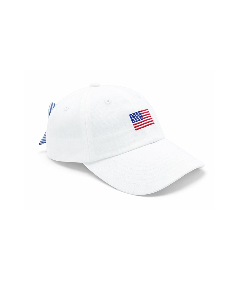 Bits & Bows Women's American Flag Bow Baseball Hat