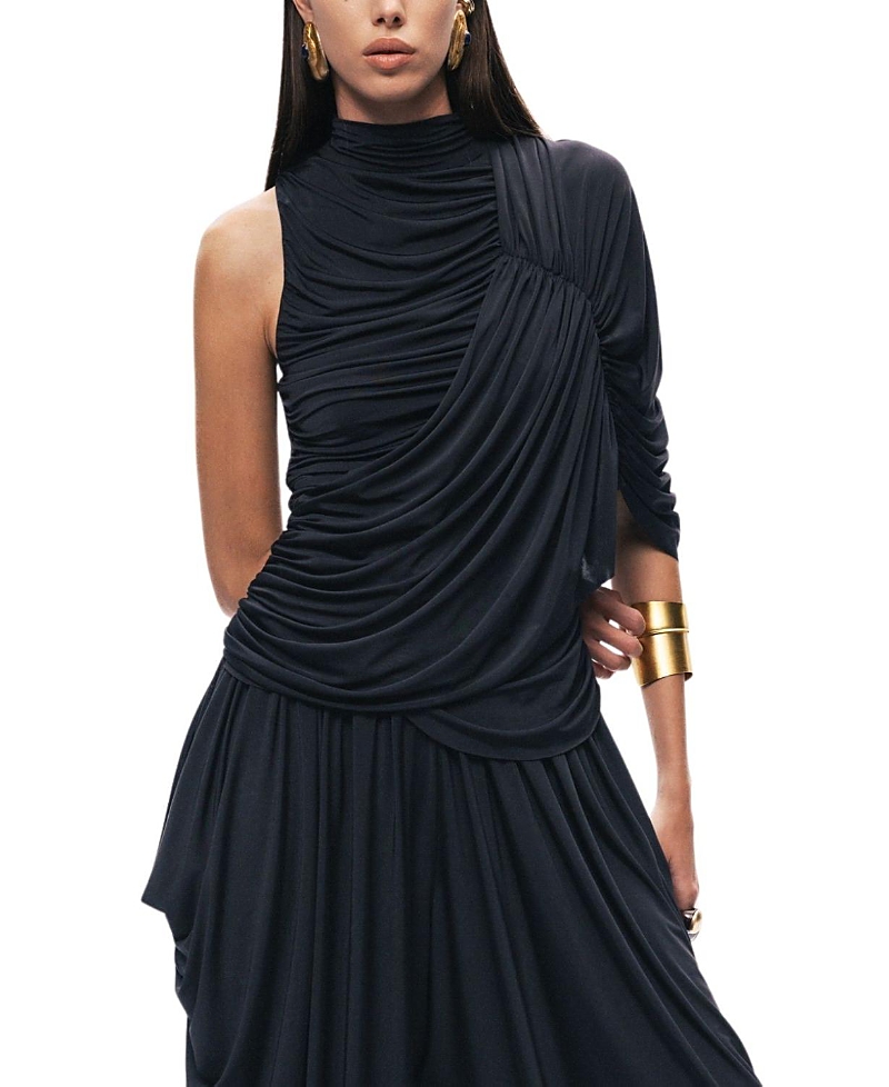 Nocturne Asymmetric Draped Blouse