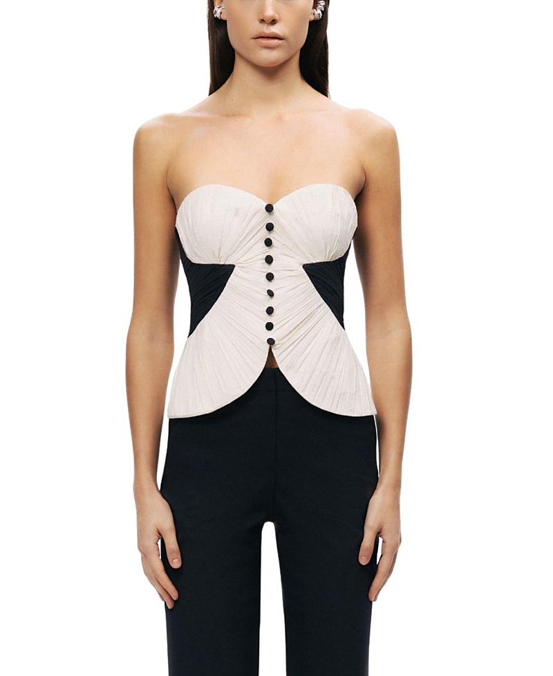Nocturne Structured Strapless Contrast Bustier Top