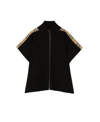 Girls' Check Trim Wool Cape - Little Kid, Big Kid
