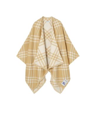  Check Wool Silk Cashmere Cape