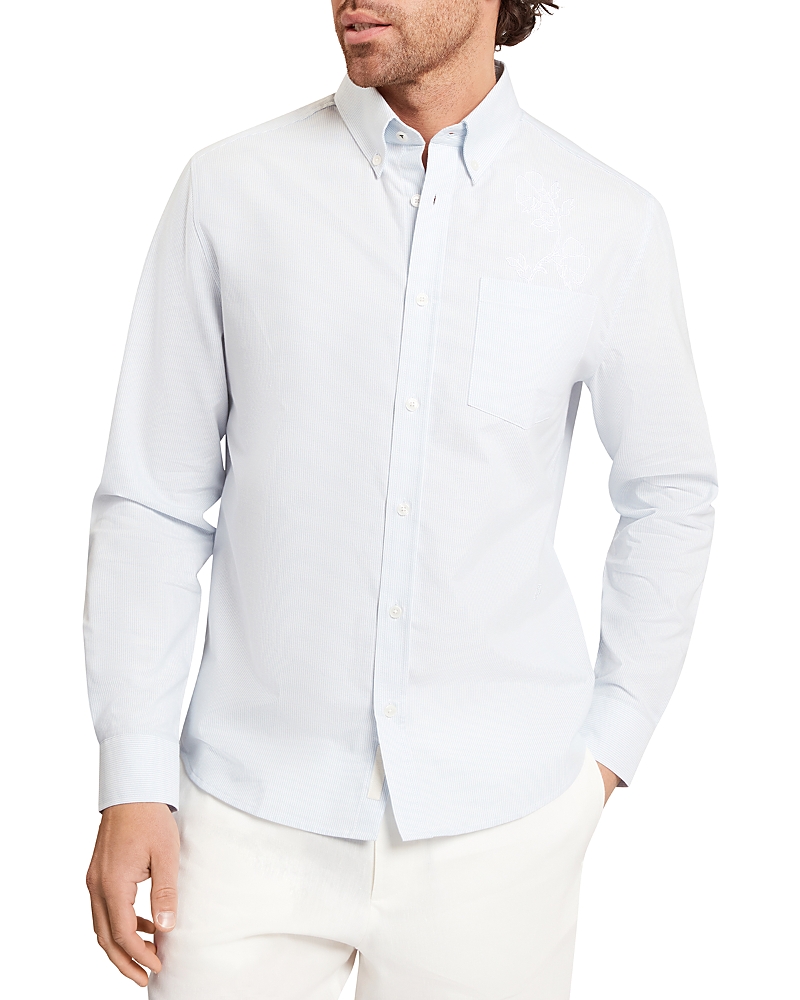 Ted Baker Diaby Relaxed Fit Embroidered Floral Stripe Shirt
