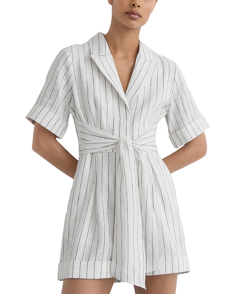 Reiss Estella Linen Playsuit