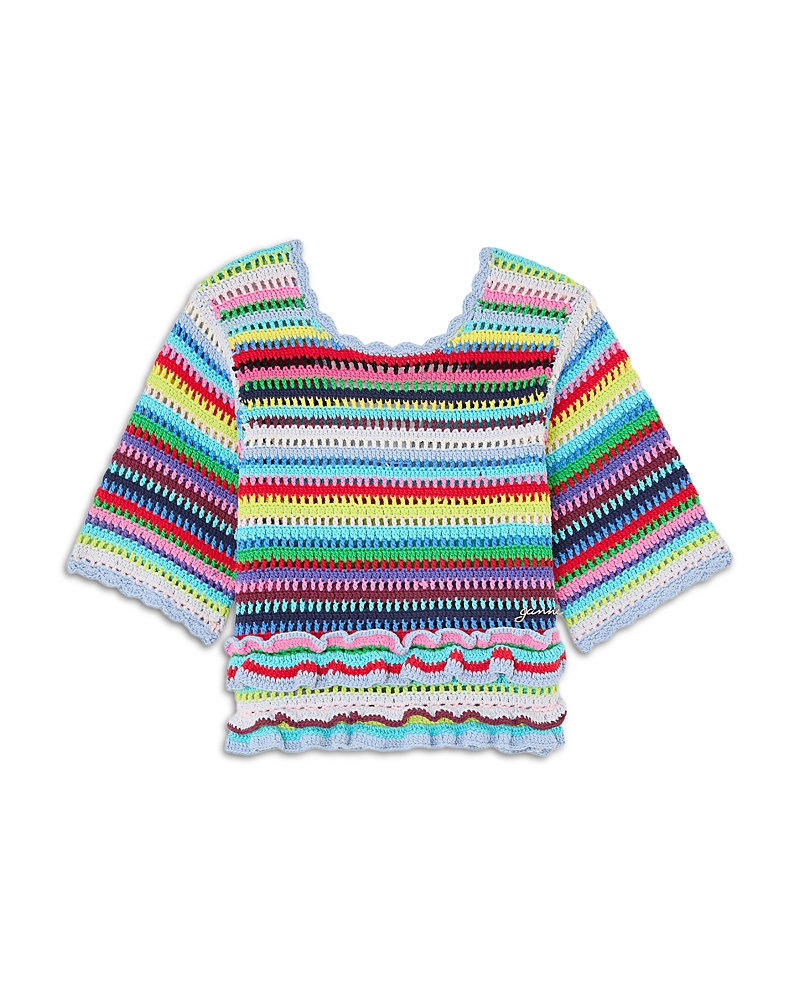 Ganni Striped Crochet Top