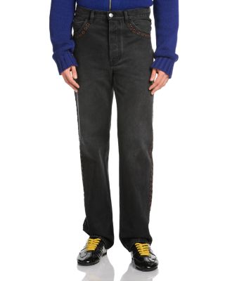 Grommet Slim Fit Jeans in Black