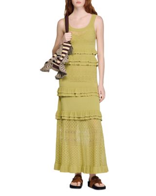 Ruffled Knit Maxi Dress